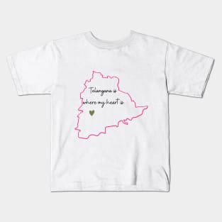 Telangana is where my heart is. Kids T-Shirt